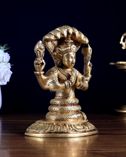 Pure Brass Patanjali Statue – 6.5 Inch | Yoga Sage Patanjali Idol | BudhShiv
