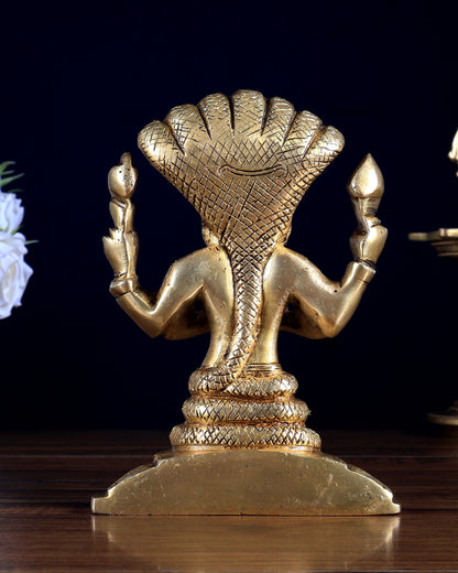 Pure Brass Patanjali Statue – 6.5 Inch | Yoga Sage Patanjali Idol | BudhShiv