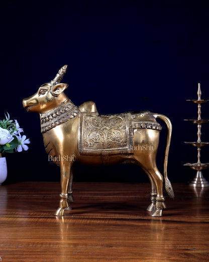Brass Standing Nandi Statue 16 inch