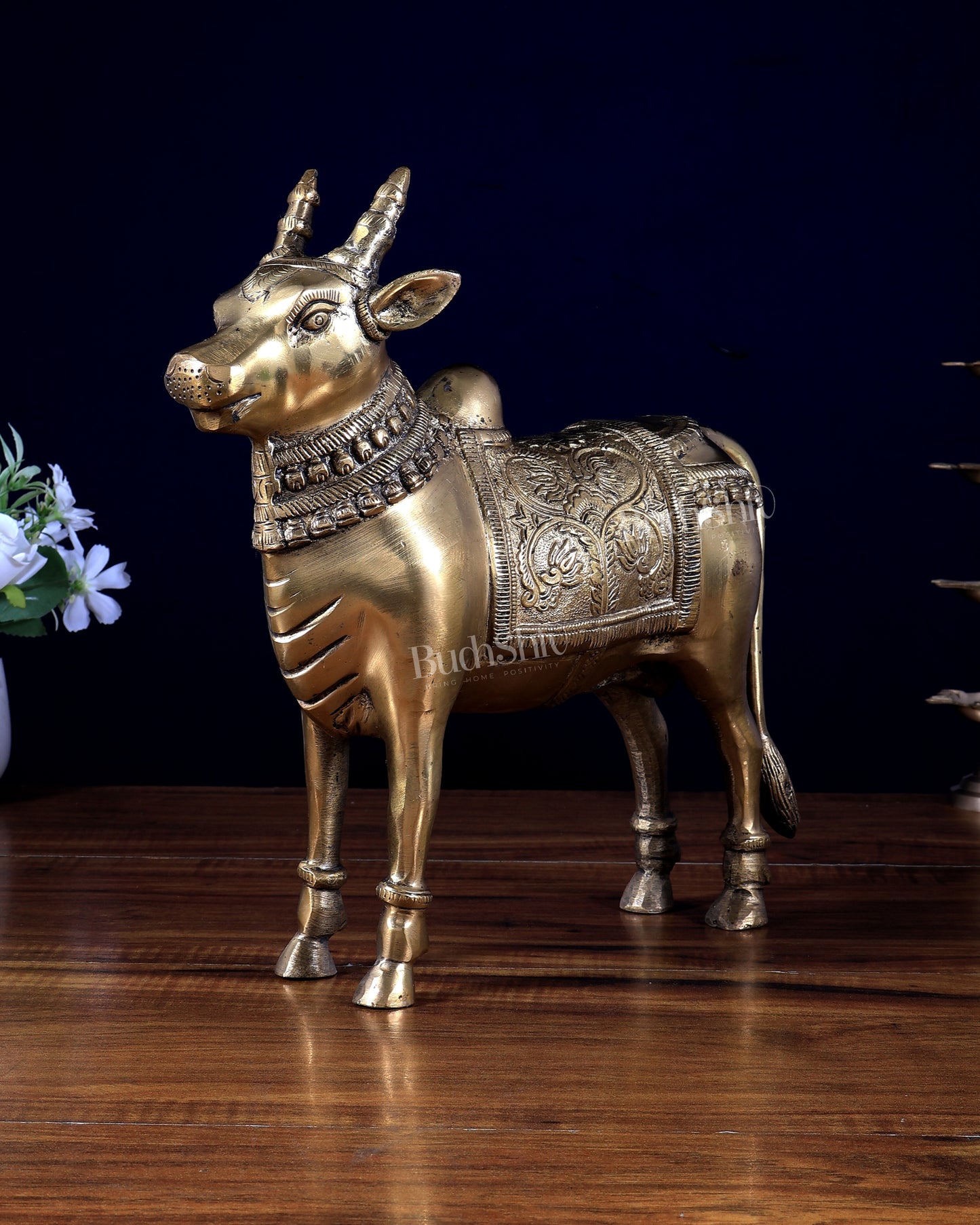 Brass Standing Nandi Statue 16 inch