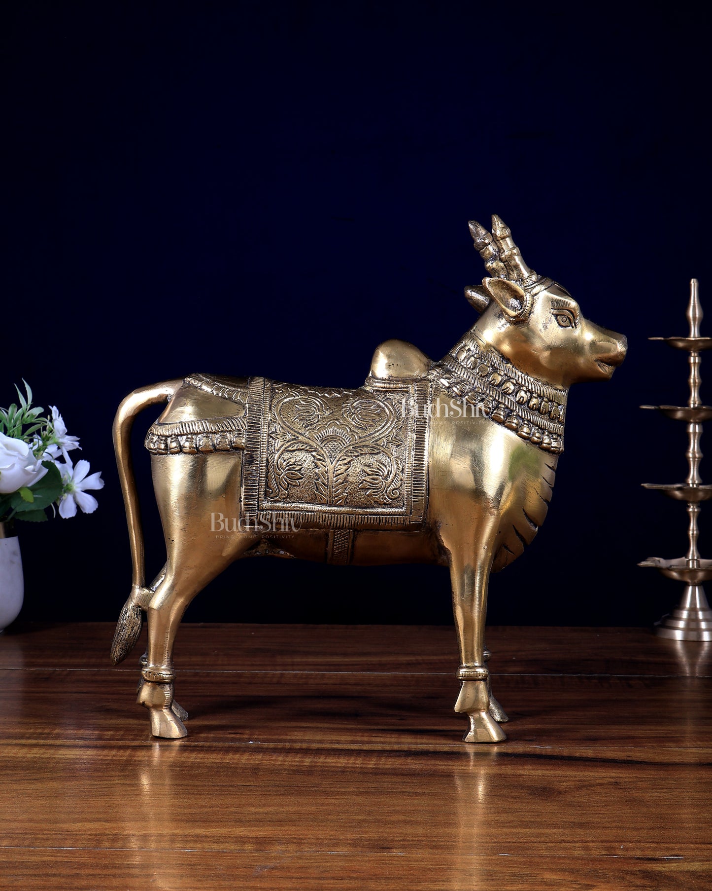 Brass Standing Nandi Statue 16 inch