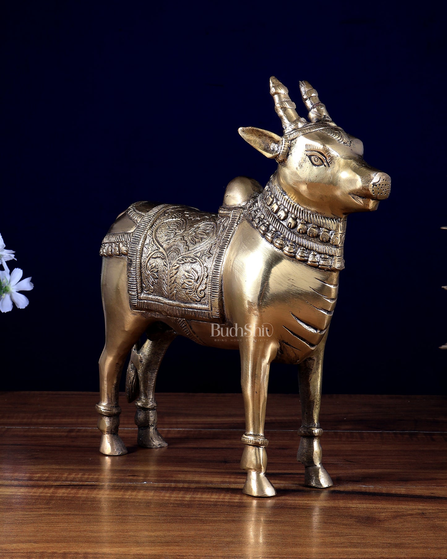 Brass Standing Nandi Statue 16 inch