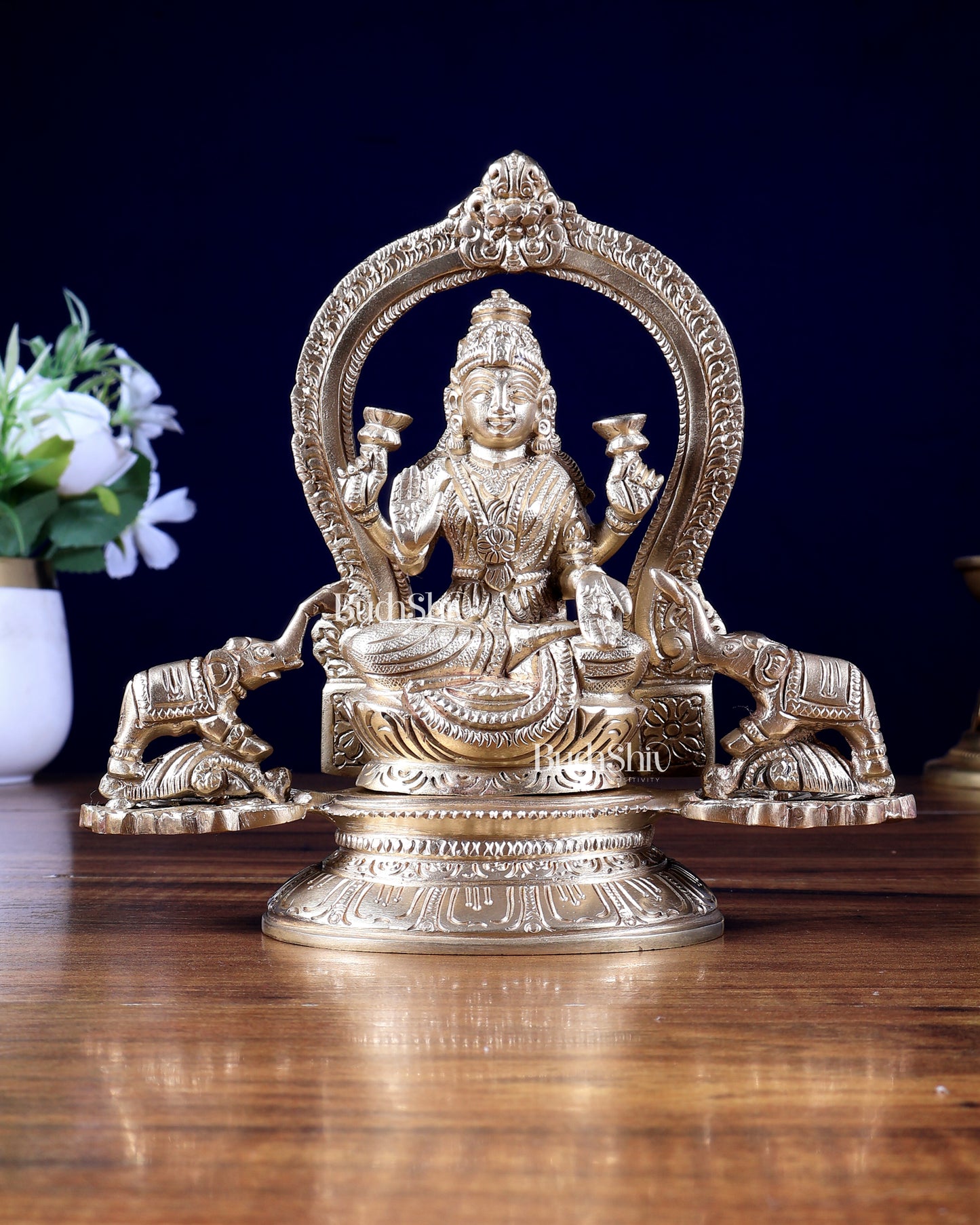 Premium Brass Gajalakshmi Idol – Goddess Lakshmi with Elephants