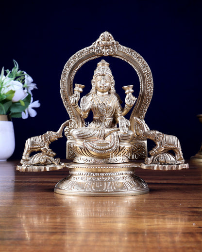 Premium Brass Gajalakshmi Idol – Goddess Lakshmi with Elephants
