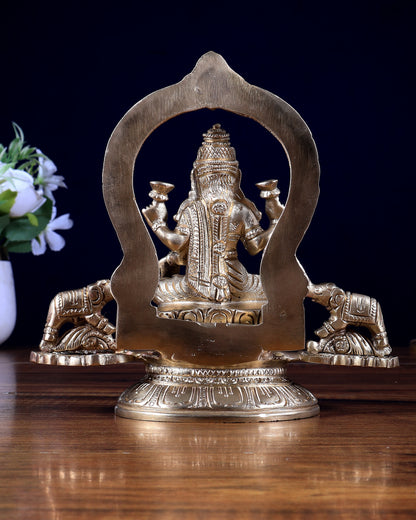 Premium Brass Gajalakshmi Idol – Goddess Lakshmi with Elephants