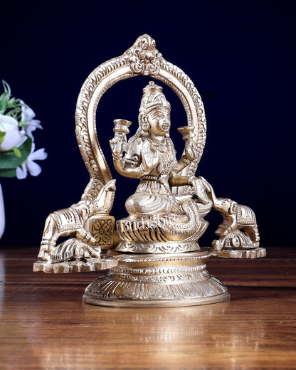 Premium Brass Gajalakshmi Idol – Goddess Lakshmi with Elephants