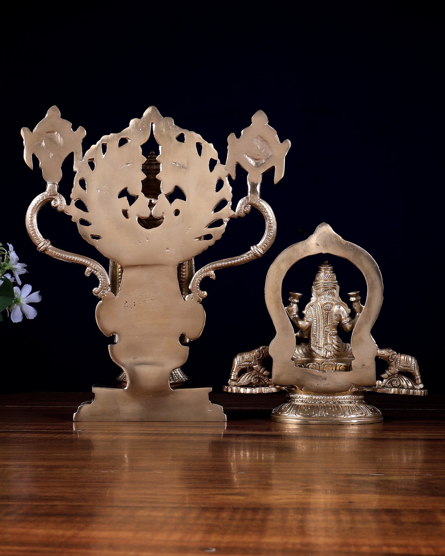 Premium Brass Gajalakshmi & Tirupati Balaji Idol Pair 10 inch