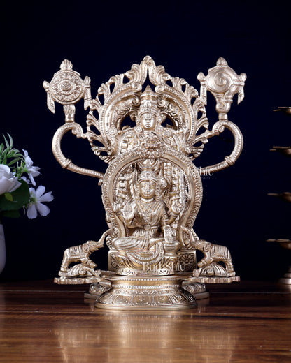 Premium Brass Gajalakshmi & Tirupati Balaji Idol Pair 10 inch