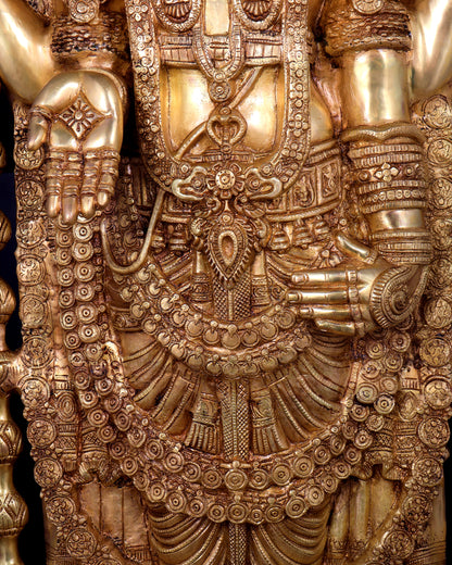 Pure Brass Tirupati Balaji Statue - 48" full body