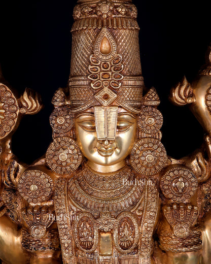 Pure Brass Tirupati Balaji Statue - 48" full body