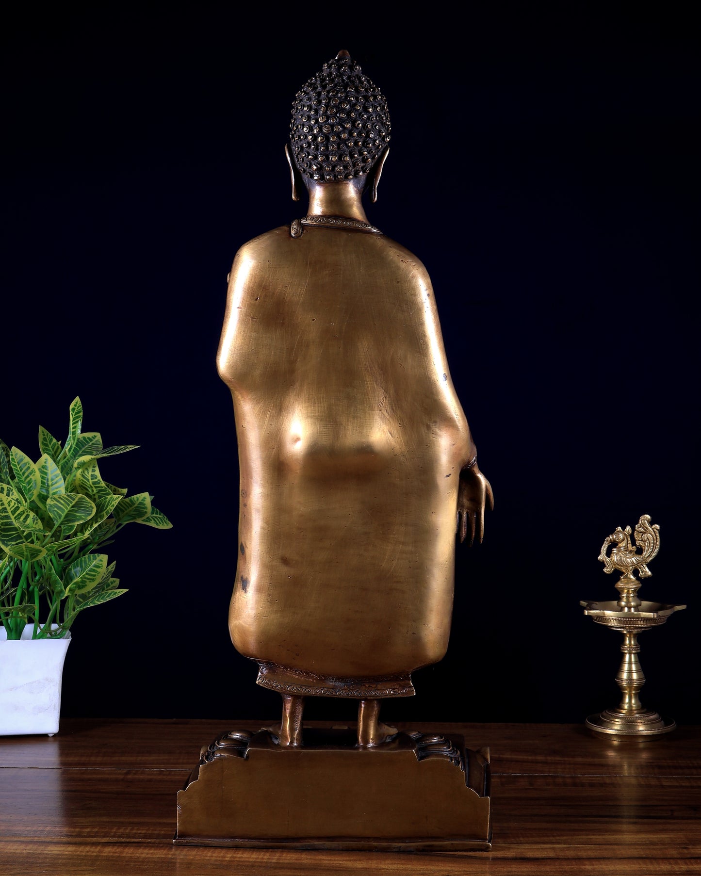 Brass Standing Buddha Statue 22 inch tall