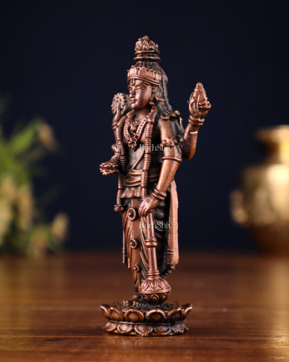 Pure Copper Satyanarayana (Lord Vishnu) Miniature Idol 5 inch