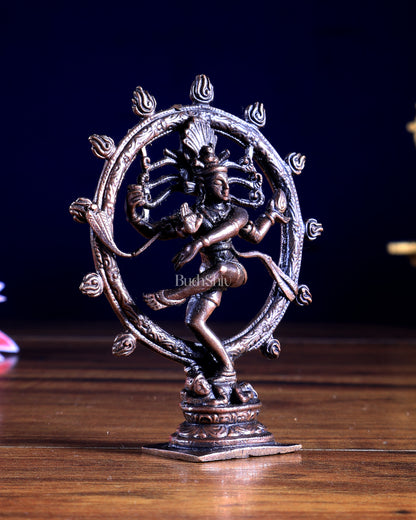 Pure Copper Nataraja Idol – Miniature Sculpture 3 inch