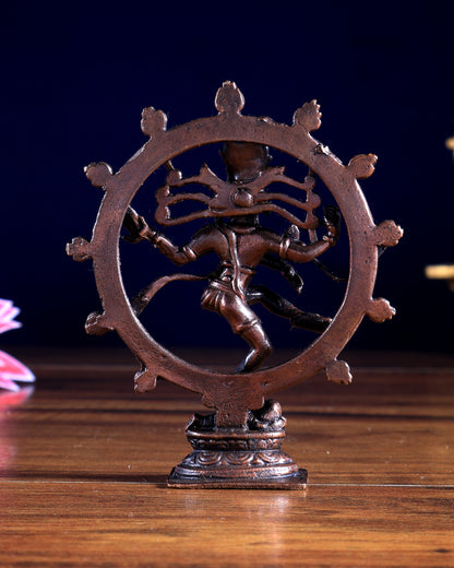 Pure Copper Nataraja Idol – Miniature Sculpture 3 inch