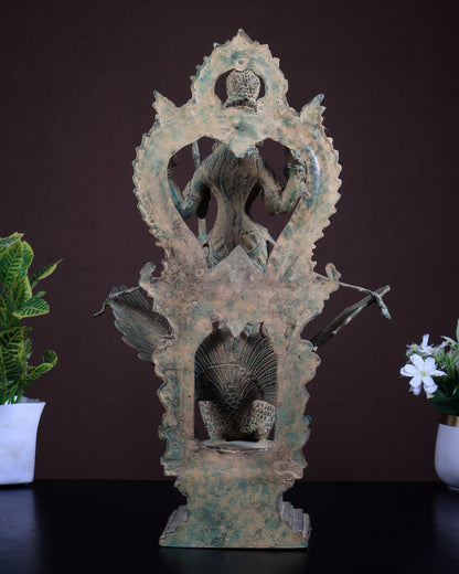 Bronze Saraswati Statue on Swan | Lost Wax Museum Grade Art