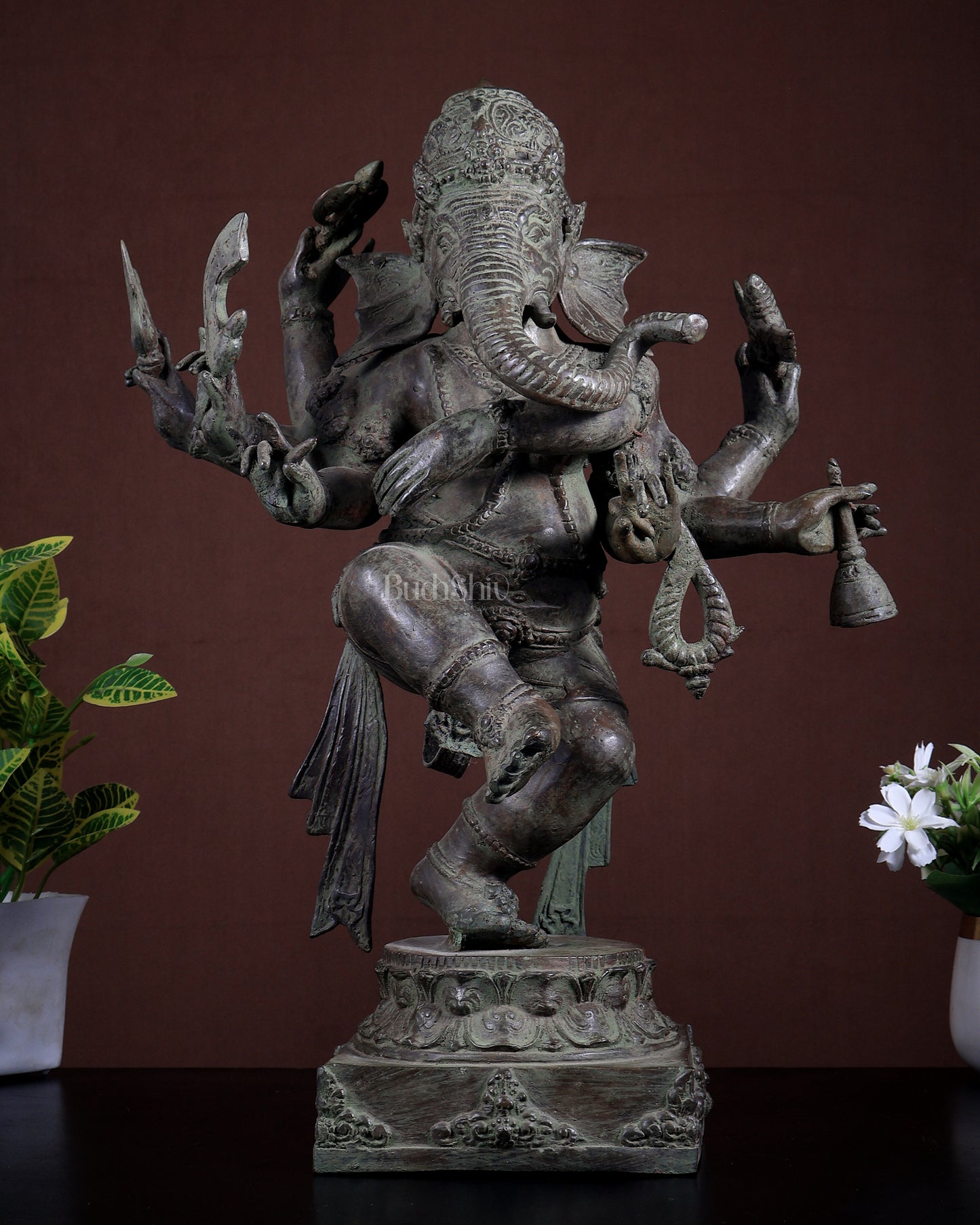 Bronze Dancing Ganesha Statue – Antique Finish 19 inch