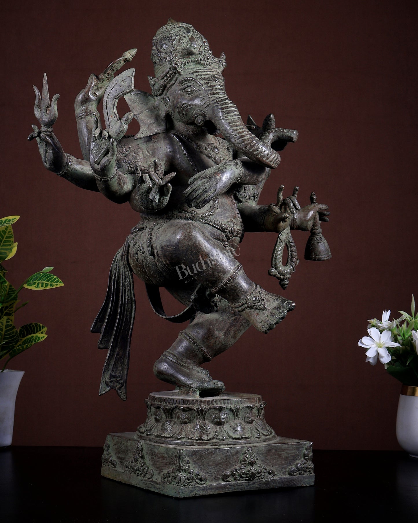 Bronze Dancing Ganesha Statue – Antique Finish 19 inch