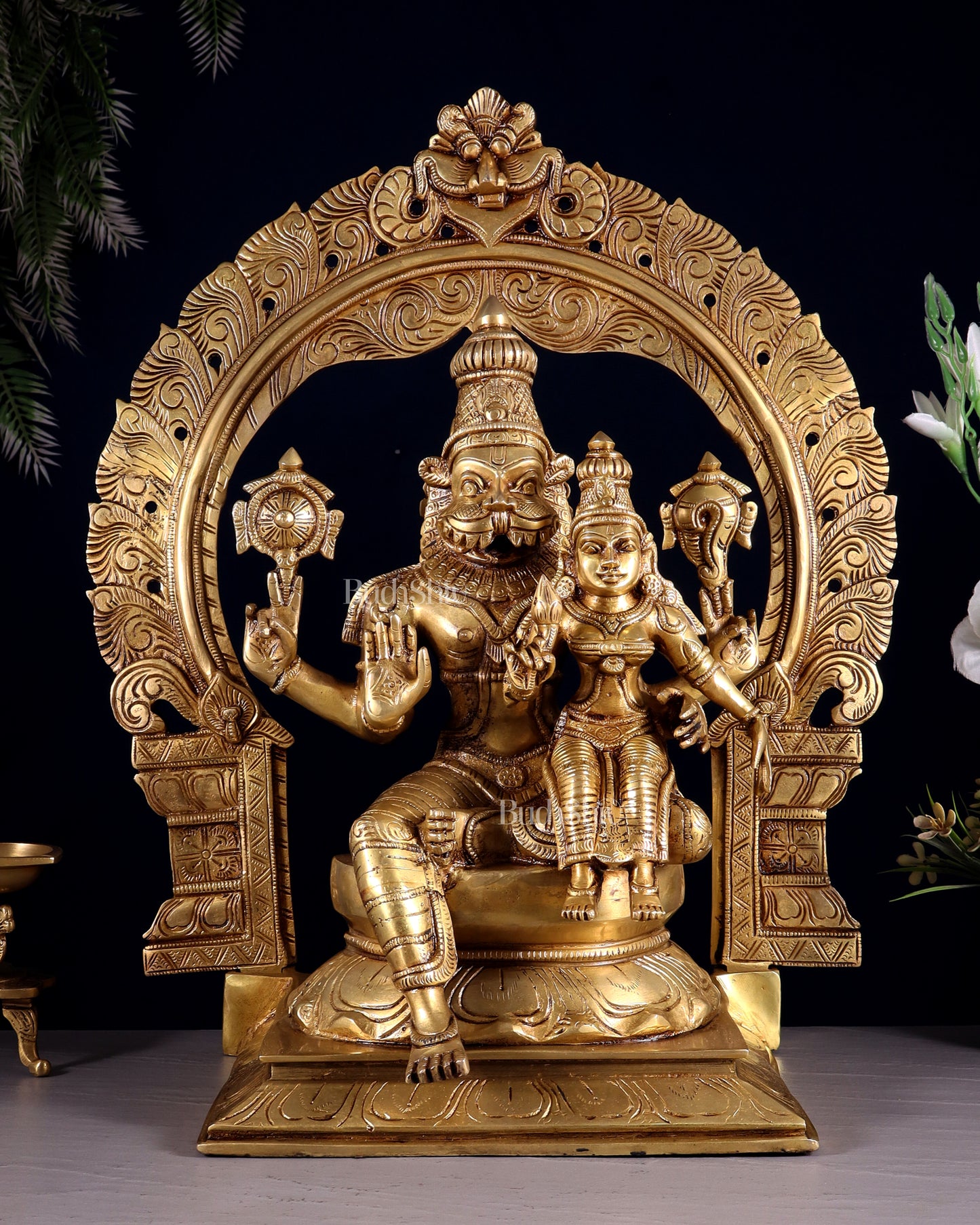 Brass Lakshmi Narasimha Swamy Majestic statue 19.5 inch