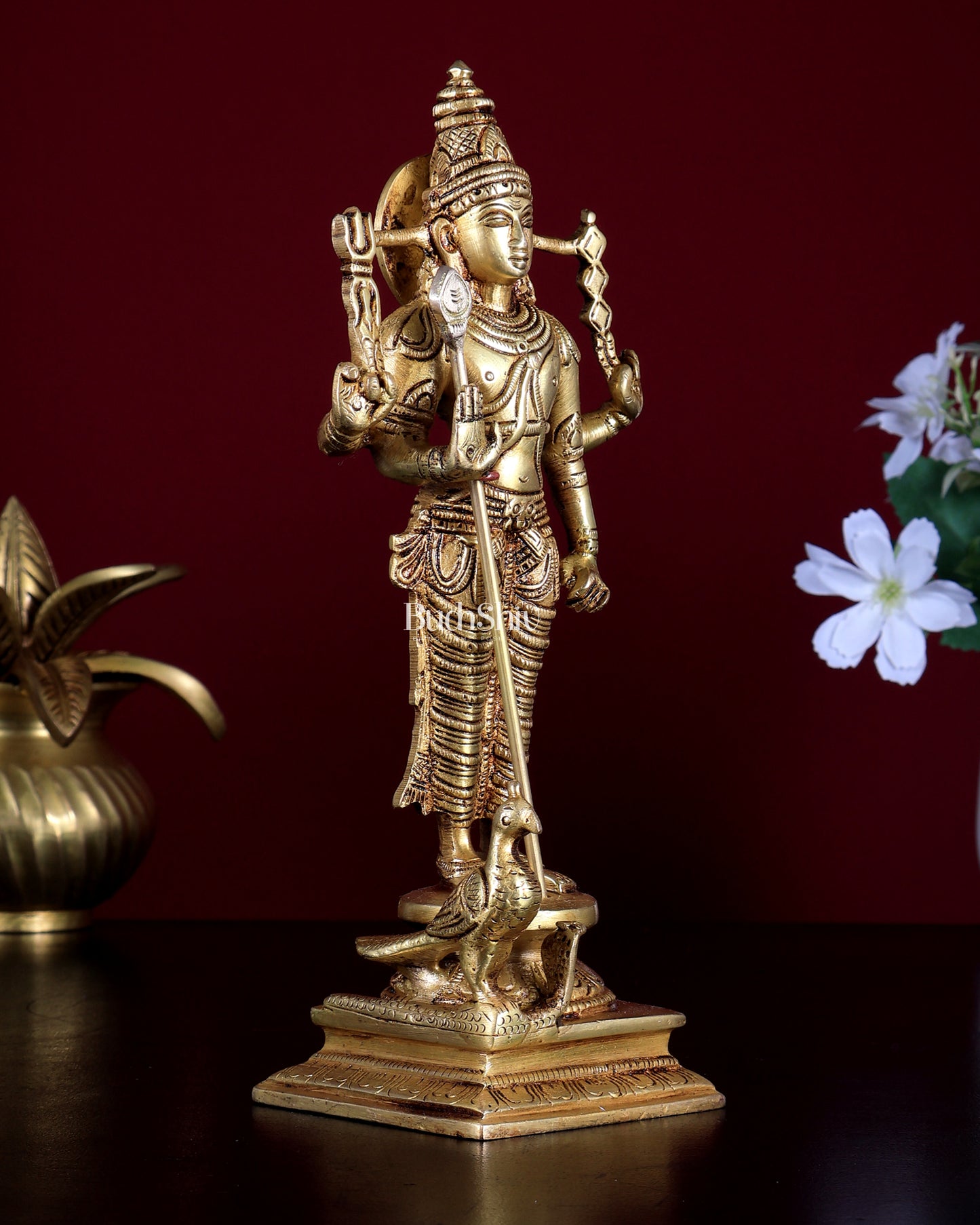 Pure Brass Murugan Swamy Idol 8 inch