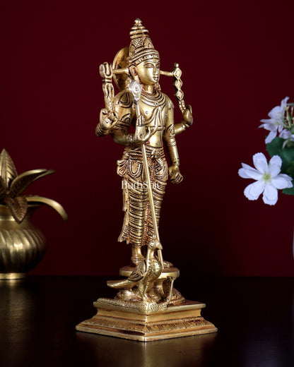 Pure Brass Murugan Swamy Idol 8 inch