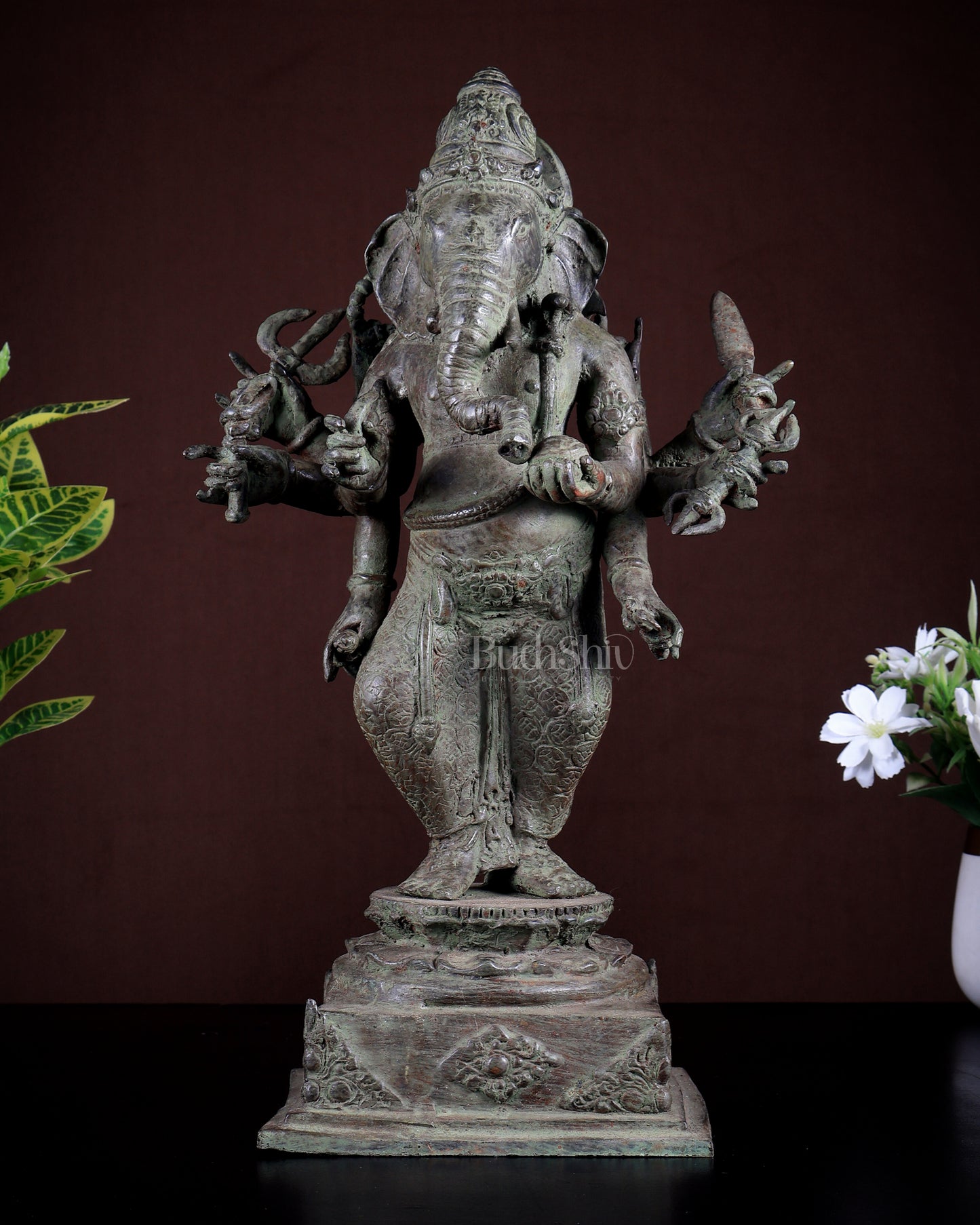 Bronze Standing Ganesha Sculpture – Museum Grade 15 inch
