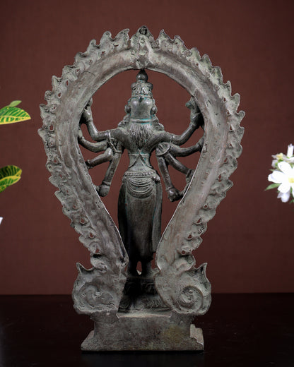 Bronze Standing Goddess Narayani Sculpture – Vintage Patina Finish