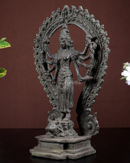 Bronze Standing Goddess Narayani Sculpture – Vintage Patina Finish