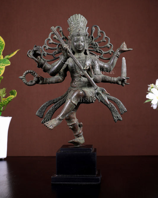 Bronze Dancing Lord Shiva with Trident – Balinese Style Sculpture 10 inch