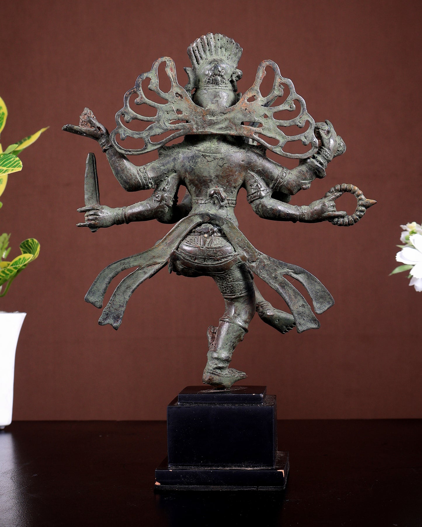 Bronze Dancing Lord Shiva with Trident – Balinese Style Sculpture 10 inch
