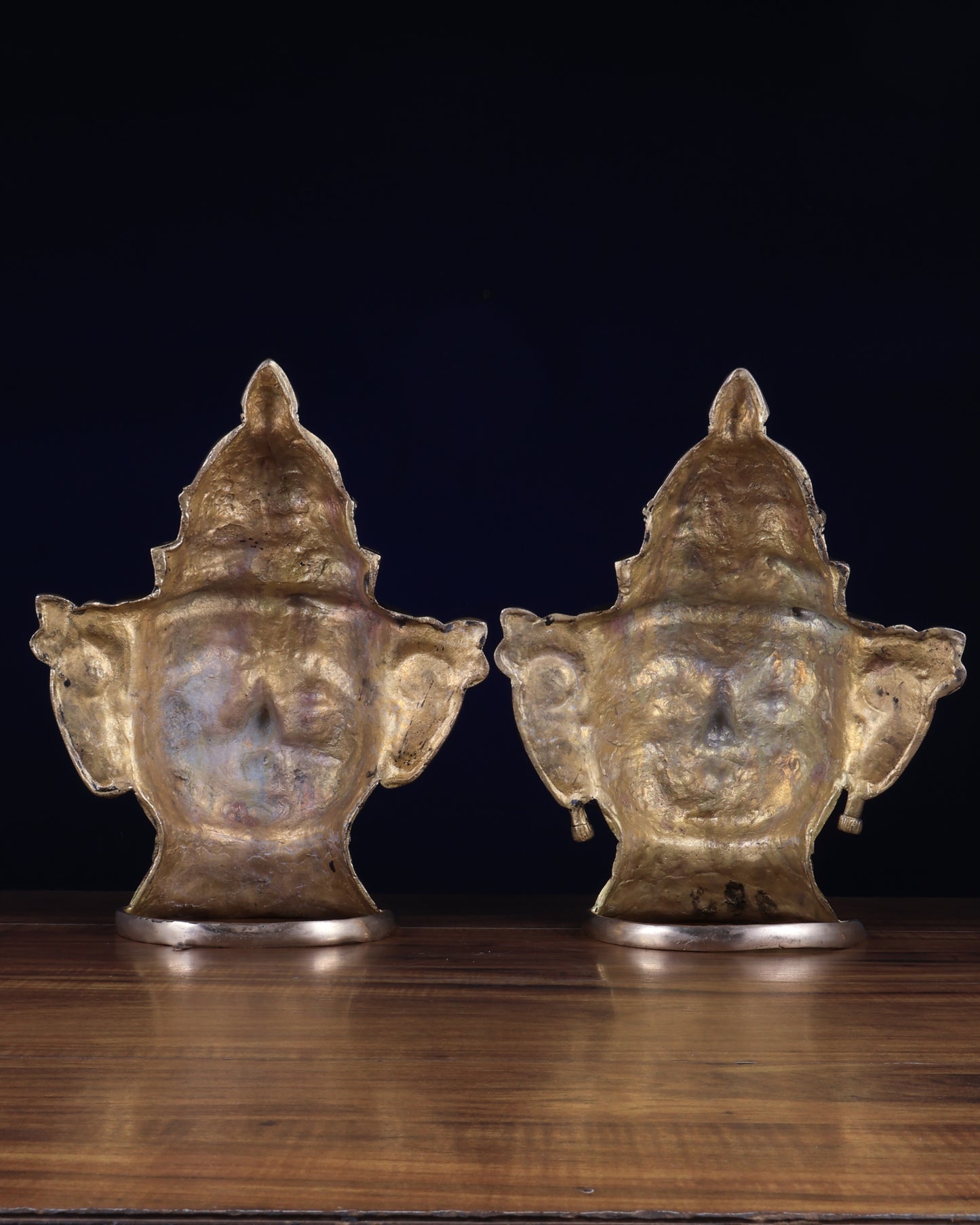 Pure Brass Shiv–Gauri Mukhlingam Pair (Large) – Sacred Temple Style Artefact 13.5 inch