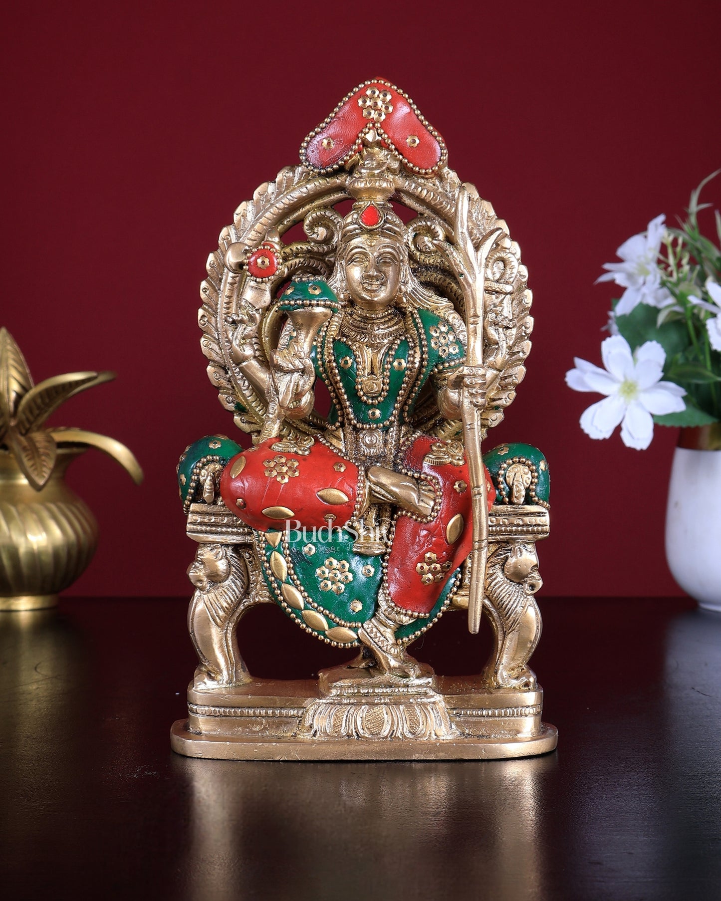 Brass Superfine Goddess Raja Rajeshwari Kamakshi Lalita Devi Idol 7.5 inch