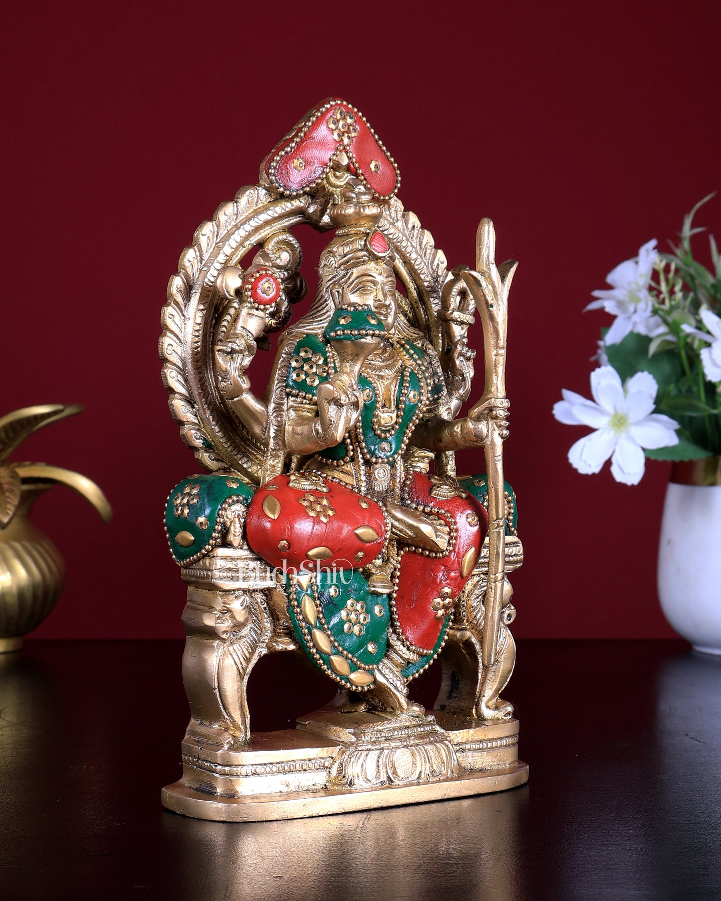 Brass Superfine Goddess Raja Rajeshwari Kamakshi Lalita Devi Idol 7.5 inch