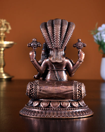 Pure Copper Hayagriva Lakshmi with Sheshanaag Idol 4.2 inch