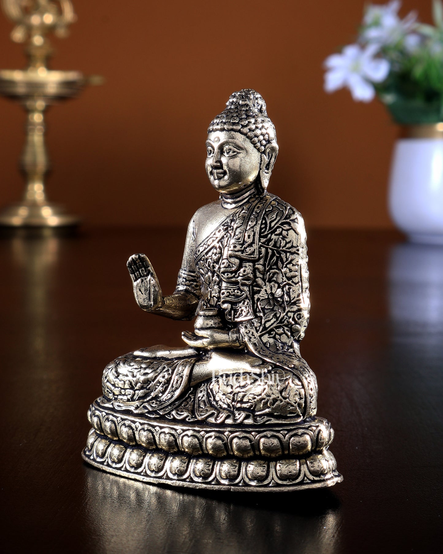Brass Superfine Buddha Blessing Idol 4 inch