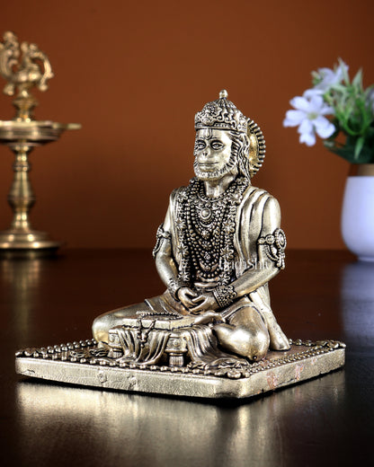 Brass Superfine Lord Hanuman in Meditation (Dhyana Mudra) Idol – 4 inch
