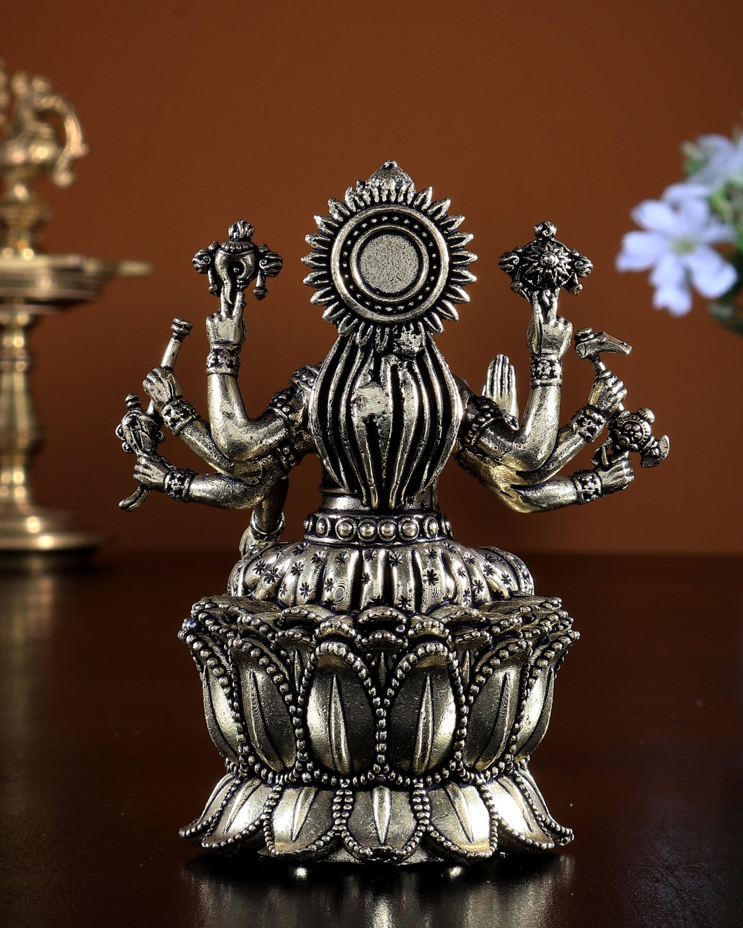 Brass Superfine Goddess Varahi on Lotus Idol – Sacred Shakti 4 inch
