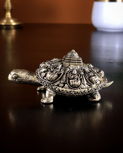 Brass Ashtalakshmi Tortoise Shree Yantra Idol Size 4 x 2.5 x 1.5 inch