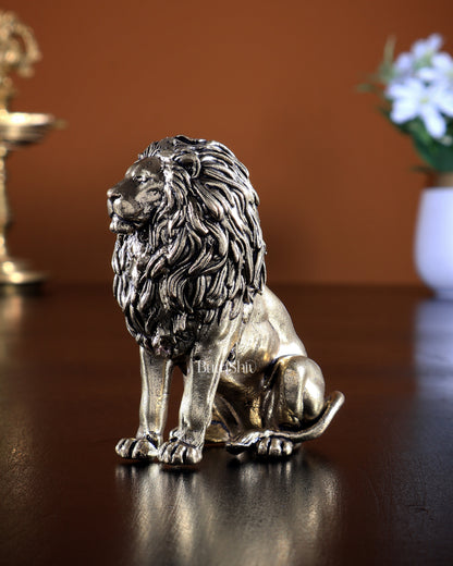 Brass Sitting Lion Mini Idol | Superfine 3 inch