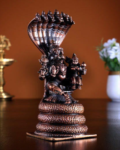 Pure Copper Lakshmi Narasimha Swamy Idol | Sheshanaaga Peeta 5 inch