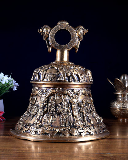 Pure Brass Vishnu Dashavatar Hanging Temple Bell | Heavy Mandir Ghanta | BudhShiv