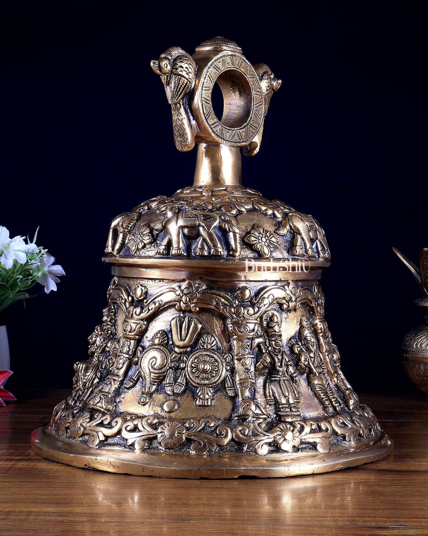 Pure Brass Vishnu Dashavatar Hanging Temple Bell | Heavy Mandir Ghanta | BudhShiv