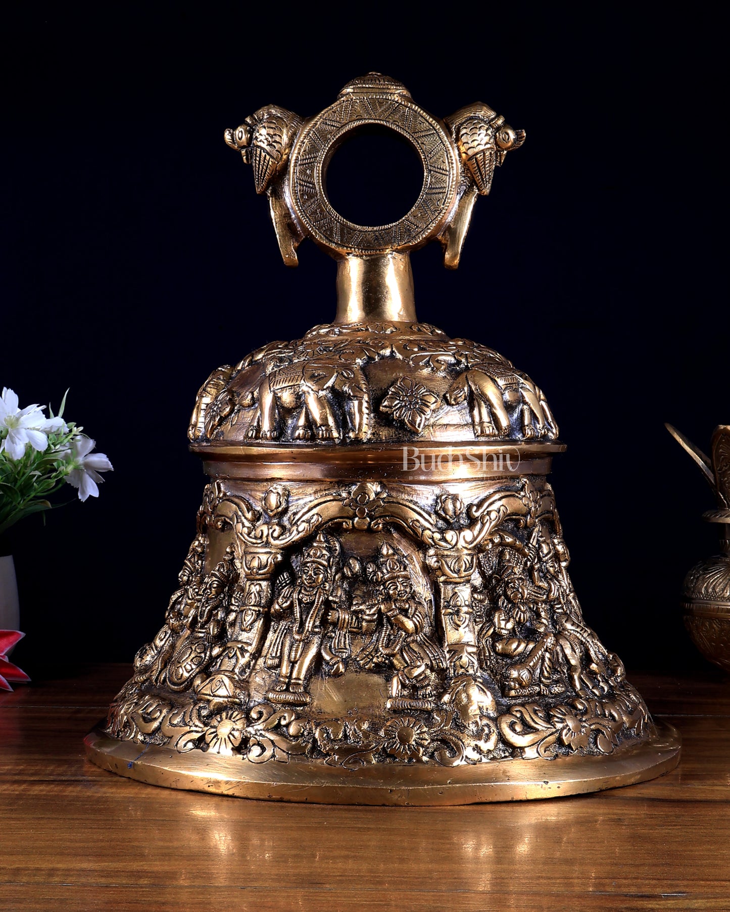 Pure Brass Vishnu Dashavatar Hanging Temple Bell | Heavy Mandir Ghanta | BudhShiv