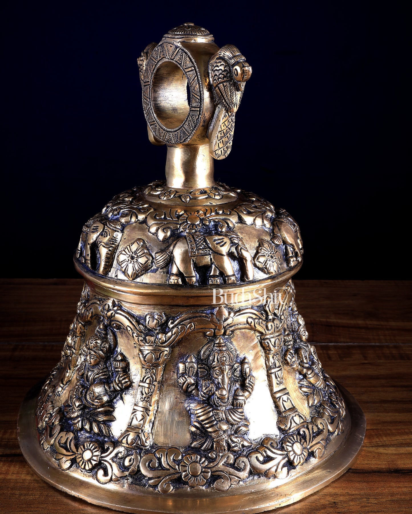 Pure Brass Ganesh Lakshmi Hanging Temple Bell | Heavy Mandir Ghanta