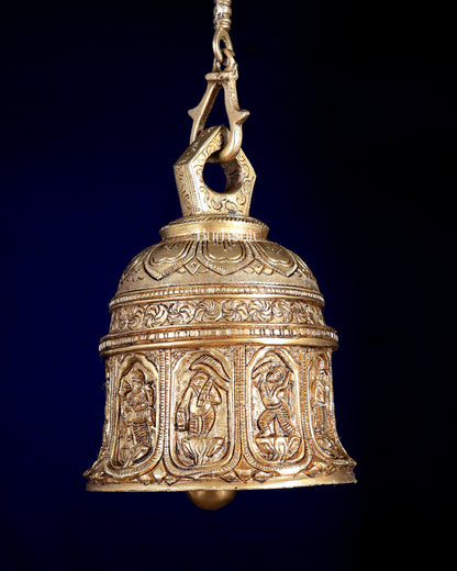 Pure Brass Vishnu Dashavatar Hanging Temple Bell | 21 inch  BudhShiv