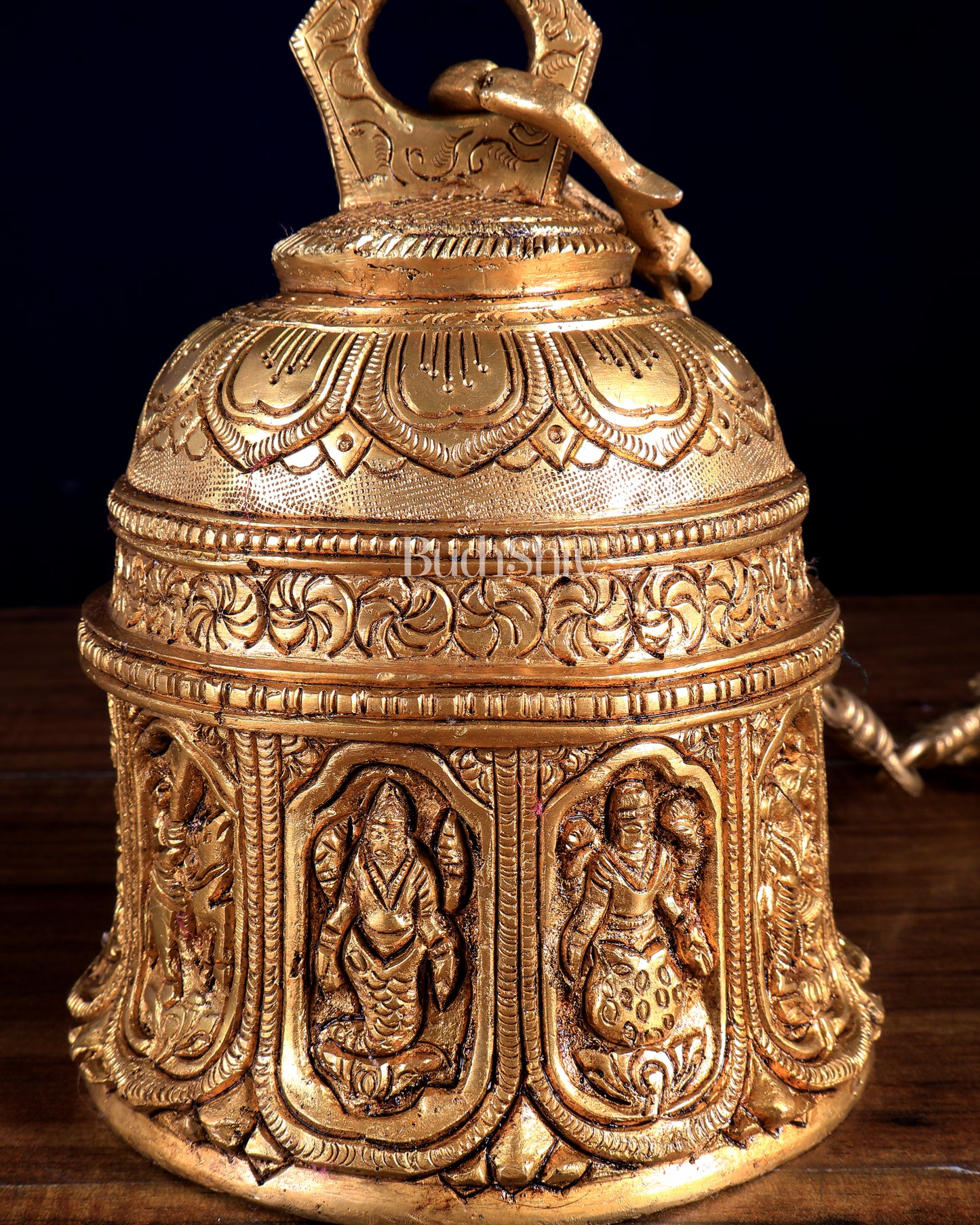 Pure Brass Vishnu Dashavatar Hanging Temple Bell | 21 inch  BudhShiv