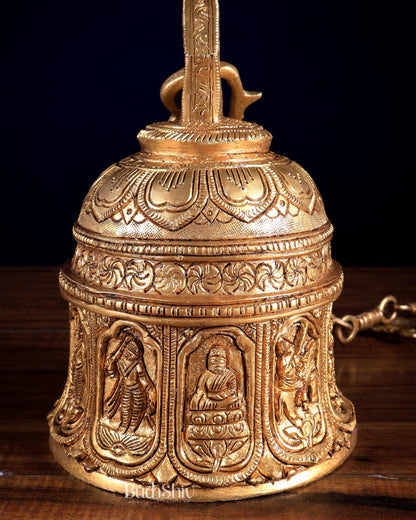 Pure Brass Vishnu Dashavatar Hanging Temple Bell | 21 inch  BudhShiv