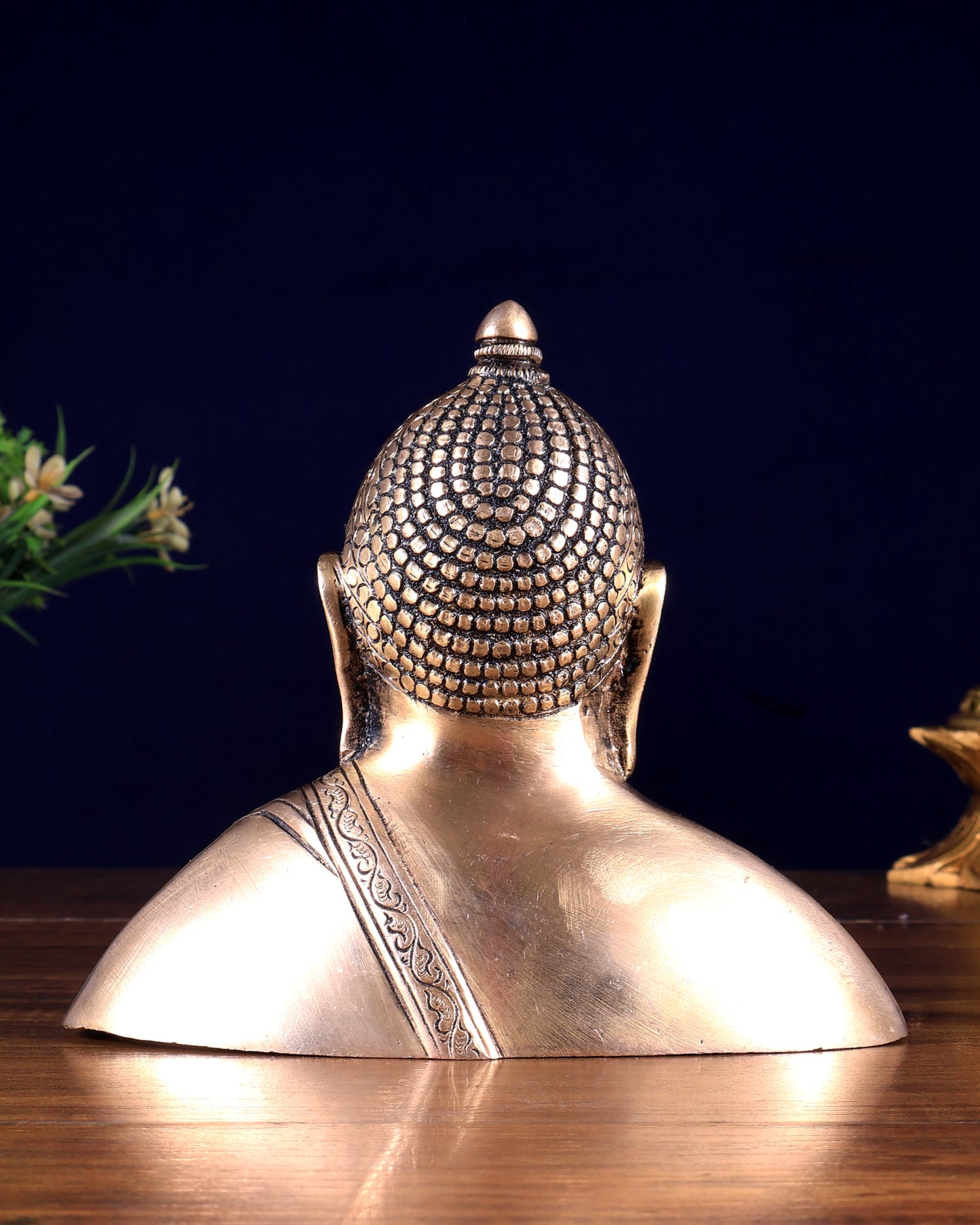 Brass Buddha Face Statue – Buddha Bust Showpiece 6 inch