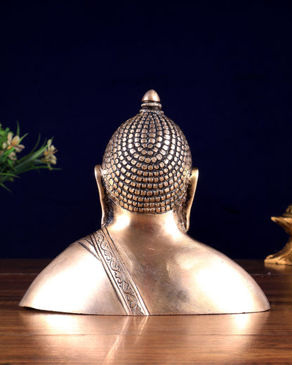 Brass Buddha Face Statue – Buddha Bust Showpiece 6 inch
