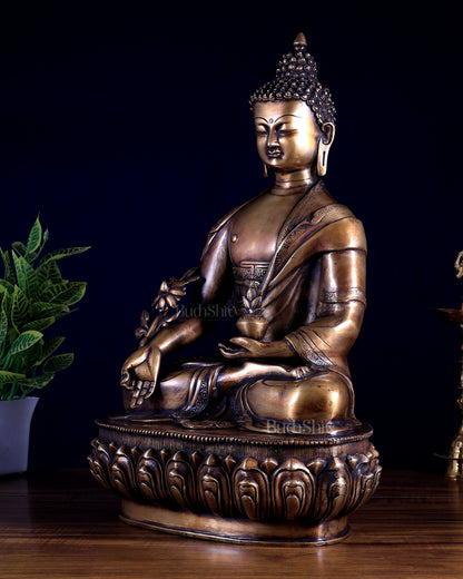 Buddha Brass Idol Antique Finish 19 inch