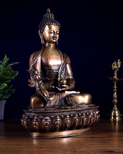 Buddha Brass Idol Antique Finish 19 inch
